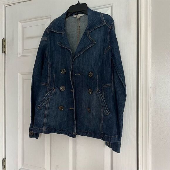 CAbi Women's XS Vintage Double-Breasted Denim Jacket Blue Casual - Picture 2 of 6
